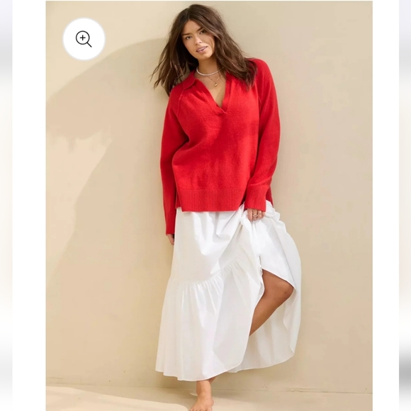 Aerie Red Polo Knit Pullover| Sz M| Preppy, Nautical, Fishermancore - Picture 3 of 9